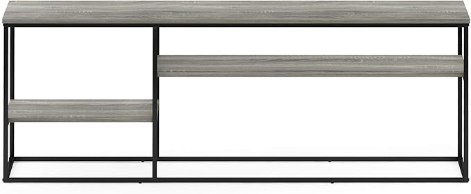 Furinno Moretti Modern Lifestyle TV Stand, French Oak Grey - LeafyLoom