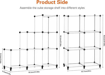 HOMIDEC 6-Cube Storage Organizer, Closet Organizer Storage shelf Bookcase Bookshelf with Metal Hammer, Storage Cubes Organizer Cabinet for Kids, Closet, Bedroom, Bathroom, (11.8x11.8x11.8 inch) - LeafyLoom
