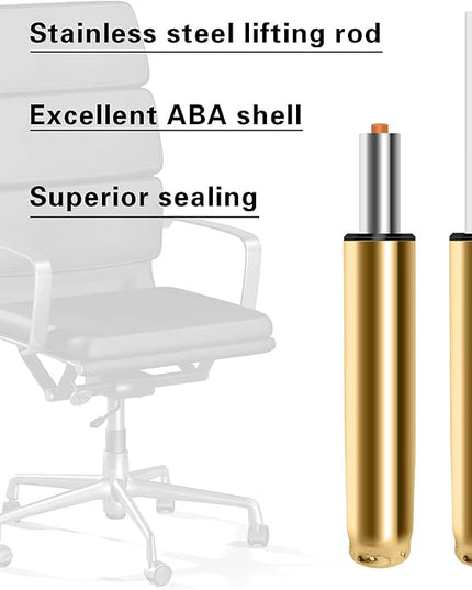 Adjustable Height Gas Lift Cylinder for Office Chairs, Universal Size, Heavy Duty, Gold - LeafyLoom
