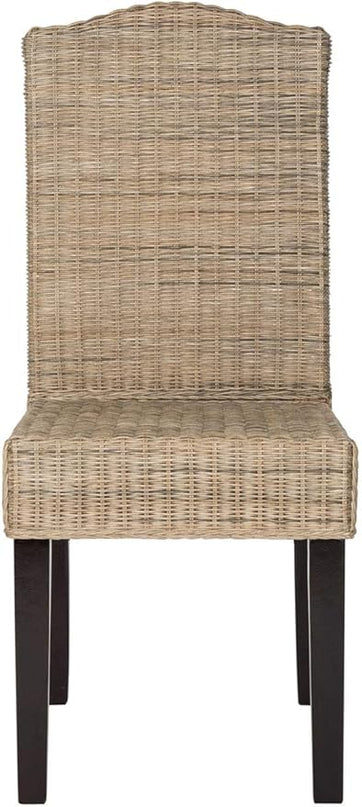 Safavieh Home Collection Odette Grey Wicker Dining Chair - LeafyLoom