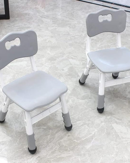 Adjustable Kid Chairs Indoor 3 Level Adjustable Suitable for Children Age 2-6. Maximum load-bearing 220LBS Suitable for Family Classroom and Nursery Child Seat Set (2-Pack-Grey) - LeafyLoom