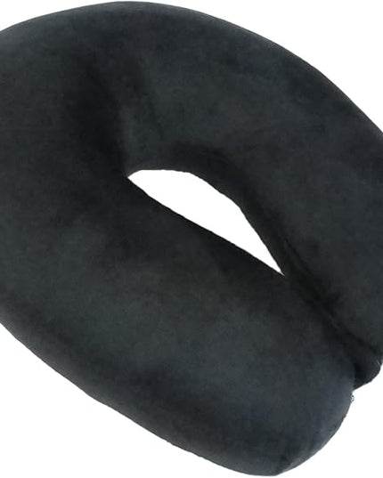 Adult Cozy Soft Microfiber Neck Pillow, Compact, Perfect for Plane or Car Travel, Black - LeafyLoom