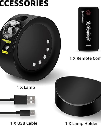 Galaxy Star Projector,Sky Light Nebula Projection Colorful Starry Lamp with Remote Control,Time Setting and Adjustable Brightness Cloud Moon Lighting for Bedroom/Party/Home/Theater - LeafyLoom