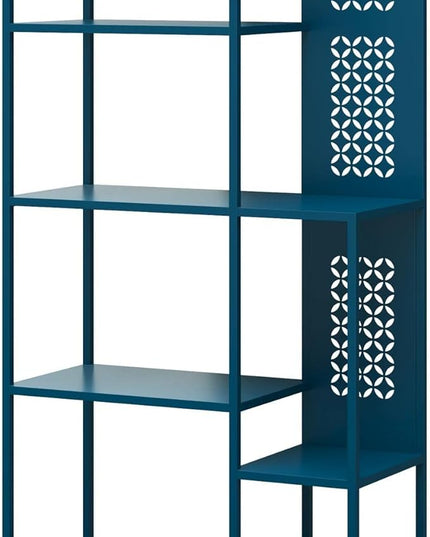 Mr. Kate Annie Metal Bookcase, Deep Ocean Blue - LeafyLoom