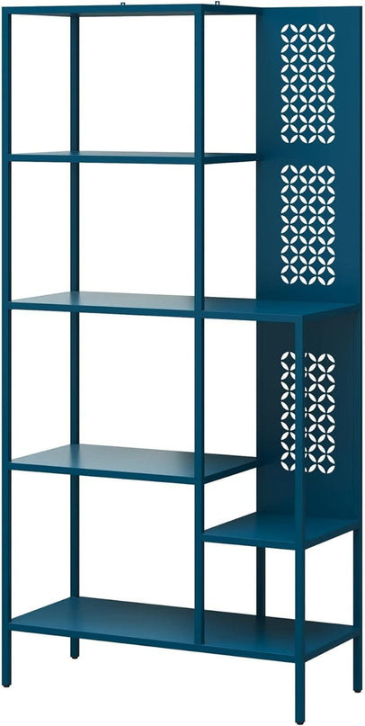 Mr. Kate Annie Metal Bookcase, Deep Ocean Blue - LeafyLoom