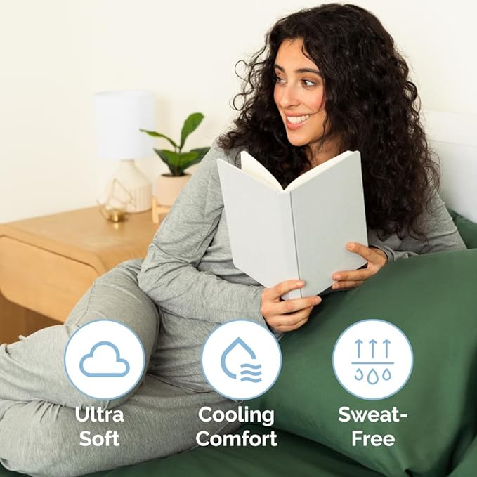 Cal King Size 4 Piece Sheet Set - Comfy Breathable & Cooling Sheets - Hotel Luxury Bed Sheets for Women & Men - Deep Pockets, Easy-Fit, Soft & Wrinkle Free Sheets - Emerald Green Oeko-Tex Bed Sheets - LeafyLoom