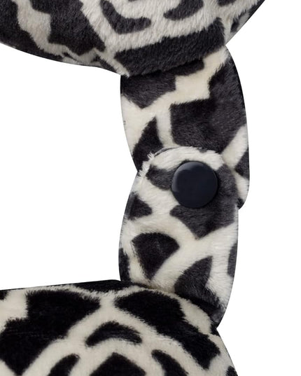 Adult Cozy Soft Microfiber Neck Pillow, Compact, Perfect for Plane or Car Travel, Charcoal Trellis - LeafyLoom