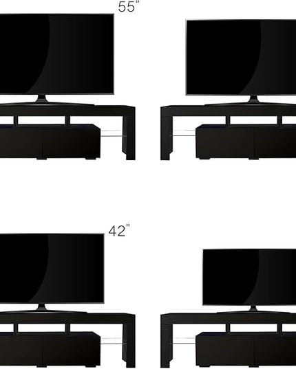 NicBex TV Stand for 70 Inch TV LED Gaming Entertainment Center Media Storage Console Table with Remote Control Lights for Living Room,Bedroom,63 Inch,Black - LeafyLoom