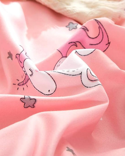 UOZZI BEDDING Bed in a Bag 7 Pieces King Size Unicorn Pink with Rainbow Star - Soft Microfiber, Reversible Bed Comforter Set (1 Comforter, 2 Pillow Shams, 1 Flat Sheet, 1 Fitted Sheet, 2 Pillowcases) - LeafyLoom