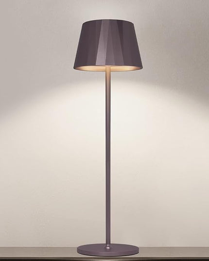 Modern LED Cordless Table Lamp,5200mAh Rechargeable Desk Lamp with Stepless Dimming, Touch Waterproof Night Light for Bedroom Outdoor Bar RV Kitchen (Purplish-Brown, 3000K, Warm White) - LeafyLoom