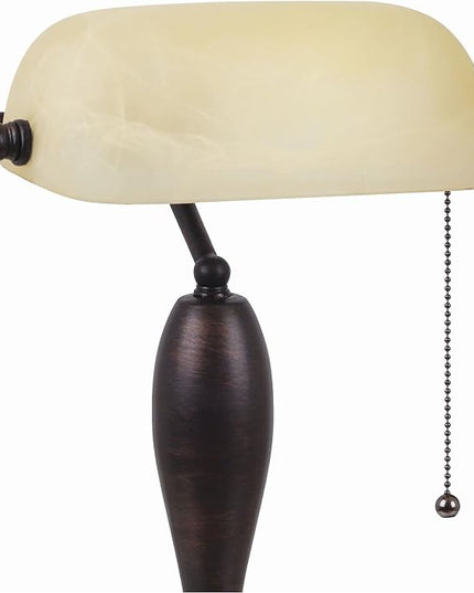 Catalina Lighting Traditional Desk Lamp, Classic Bronze, Smart Home Capable for Home Office, Dorm, Apartment, Corded with Adjustable Lighting - LeafyLoom
