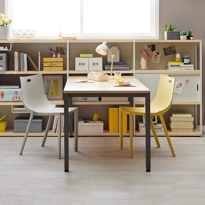 DlandHome 39 inches Small Computer Desk for Home Office Activity Table Writing Table for Small Spaces Study Table Student Laptop Desk Teak and Black DND-AC3BB-100 - LeafyLoom