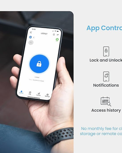 Lockly Secure Pro Wi-Fi Smart Door Lock, Keyless Entry with PIN Genie® Digital Keypad, 3D Biometric Fingerprint Sensor Front Door Lock Deadbolt, Voice Control & Auto Lock - Deadbolt Edition Lockly