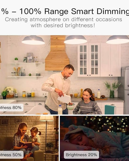 TREATLIFE Smart Light Bulbs, WiFi LED Light Bulb, Dimmable Smart Bulb Works with Alexa, Google Home, SmartThings, Warm White& Cool White(2700K-6500K), 2.4Ghz, 800LM, E26, A19, 9W, No Hub Required TREATLIFE