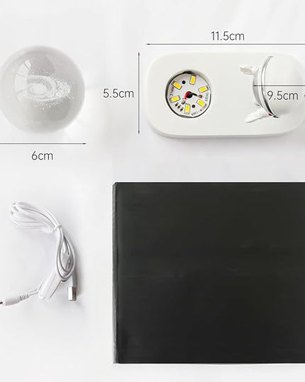 Table Lamp for Kids, 3D Galaxy Crystal Ball Super Soft Illumination LED Small Night Light USB Powered and Button Control Nightlight, Perfect for Gift - LeafyLoom