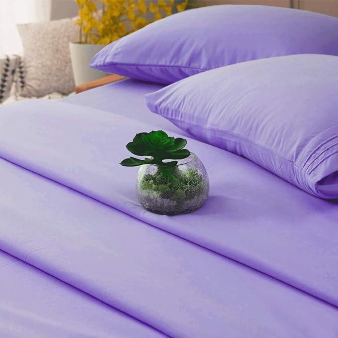 SONORO KATE Bed Sheet Set Super Soft Microfiber 1800 Thread Count Luxury Egyptian Sheets 16-Inch Deep Pocket，Wrinkle-3 Piece (Lavender, Twin XL) - LeafyLoom