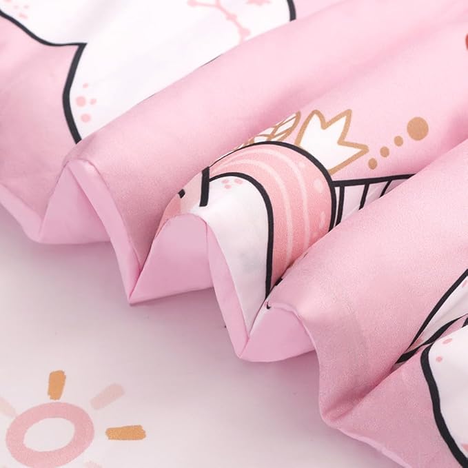 Wajade Kids Pink Unicorn Comforter Set Bed in A Bag Queen Size 7 Piece Cute Unicorn Rainbow Clouds Bedding Set for Girls (1 Comforter, 1 Flat Sheet, 1 Fitted Sheet, 2 Pillowcase and 2 Pillow Sham) - LeafyLoom