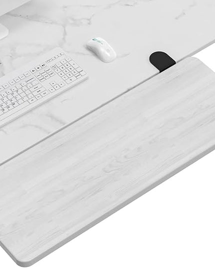 Ergonomics Desk Extender Tray, 29.5"x9.5" Punch-Free Clamp on, Foldable Keyboard Drawer Tray, Table Mount Arm Wrist Rest Shelf, Computer Elbow Arm Support - LeafyLoom