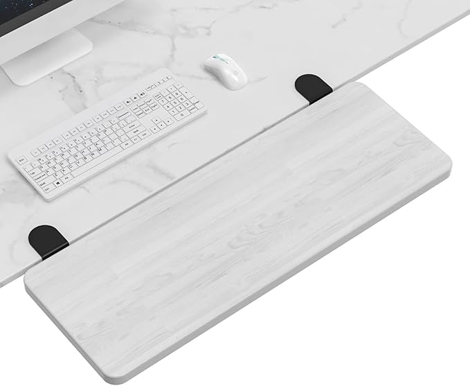Ergonomics Desk Extender Tray, 29.5"x9.5" Punch-Free Clamp on, Foldable Keyboard Drawer Tray, Table Mount Arm Wrist Rest Shelf, Computer Elbow Arm Support - LeafyLoom