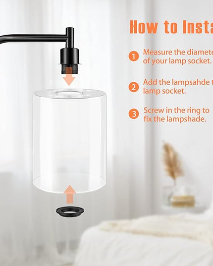 Qimh HD Glass Lamp Shade for Floor Lamp Table Lamp - LeafyLoom