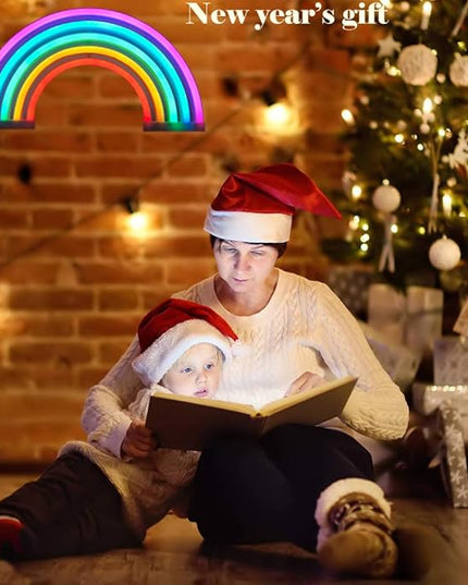 QiaoFei Rainbow Light Signs for Kids Gift LED Rainbow Neon Signs Rainbow Lamp for Wall Decor Bedroom Decorations Home Accessories Party Holiday Battery or USB Operated Table Night Lights - LeafyLoom