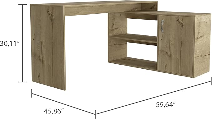 NicBex Kimberly-DW-00044-LWJ Home Office Desks, 45.86"x59.64"x30.11", Light Oak - LeafyLoom