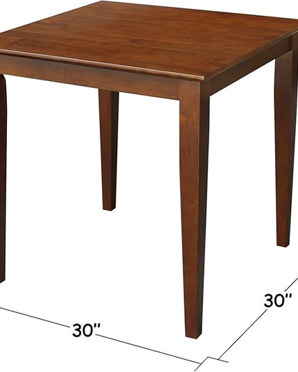 IC International Concepts International Concepts Shaker Leg Solid Wood Inch, Espresso Dining Table, 30 in x 30 - LeafyLoom