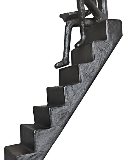 Jalunth Bookshelf Bookcase Aesthetic Decoration Art Sculptures Home Decor Book Shelf Case Modern Accents Figurine Reading Metal Decorative Ideas Objects Accessories Library Office Steel Statue Gifts - LeafyLoom