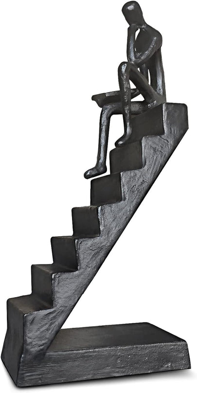 Jalunth Bookshelf Bookcase Aesthetic Decoration Art Sculptures Home Decor Book Shelf Case Modern Accents Figurine Reading Metal Decorative Ideas Objects Accessories Library Office Steel Statue Gifts - LeafyLoom
