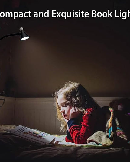 LED Desk Lamp with Clamp,Reading Light with Long Flexible Gooseneck,Clamp Light for Reading,Bed Lights for Headboard,Book Light for Kids with 30 Adjustable Color Modes,Clamp Lamp for Home, Black - LeafyLoom