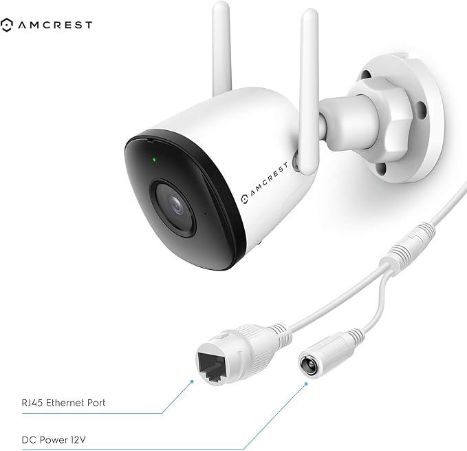 Amcrest SmartHome 4MP Outdoor WiFi Camera Bullet 4MP Outdoor Security Camera, 98ft Night Vision, Built-in Mic, 106° FOV, 2.8mm Lens, MicroSD Storage (Sold Separately), ASH43-W (White) Amcrest