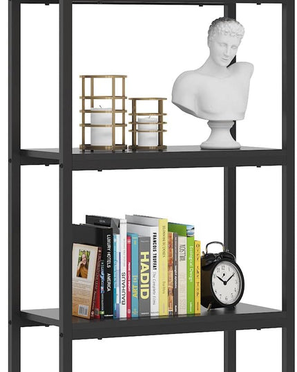 Tribesigns 4-Tier Open Bookshelf, 70.8" Wood Bookcase Storage Shelves with Metal Frame, Freestanding Display Rack Tall Shelving Unit for Office, Bedroom, Living Room, Easy Assembly (Black, 1PC) - LeafyLoom