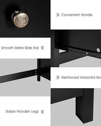 3-Drawer Computer Desk, Black - LeafyLoom