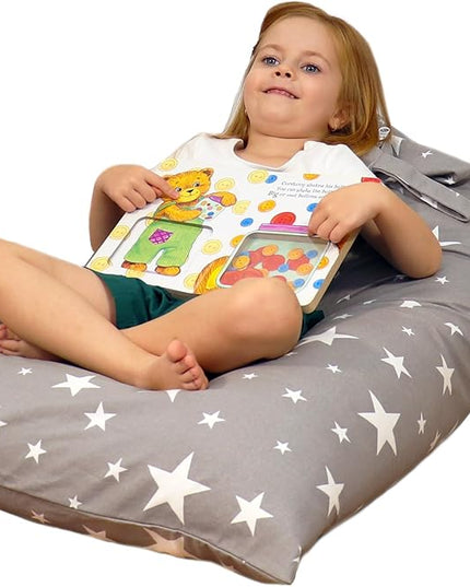 stuffed animal storage, bean bag chairs for kids, 100% Cotton Washable plush animal storage. room organization for stuff animal, Linens, Quilts & Pillows | Triangular | Twinkle Twinkle - LeafyLoom