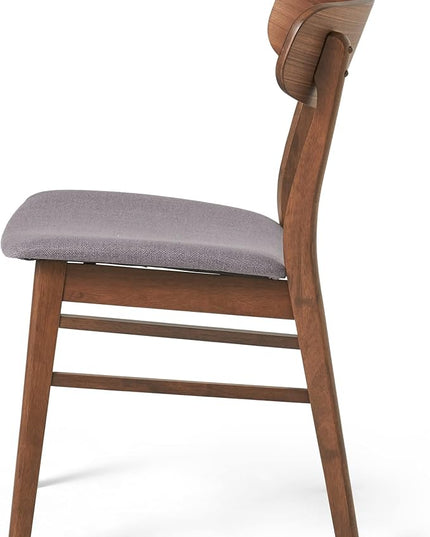 Christopher Knight Home Lucious 60" Rectangular Dining Set, 5-Pcs Set, Natural Walnut / Dark Grey - LeafyLoom