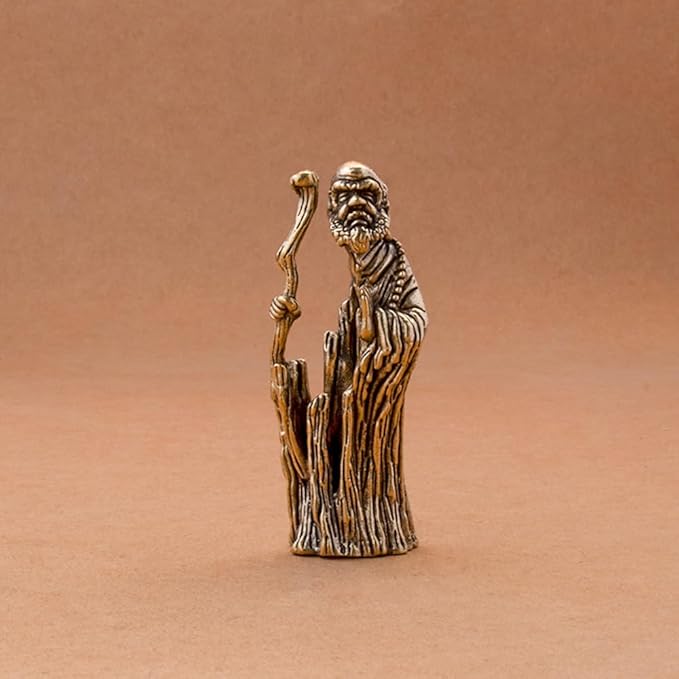 Handmade Pure Copper Dharma Arhat Statue - Stunning Home and Office Decor-Gift for Buddhism Enthusiasts（Dharma） - LeafyLoom