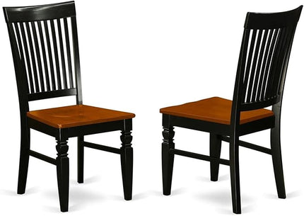 East West Furniture Hartland 3 Piece Room Set Contains a Round Kitchen Table with Pedestal and 2 Dining Chairs, 42x42 Inch, Black & Cherry - LeafyLoom