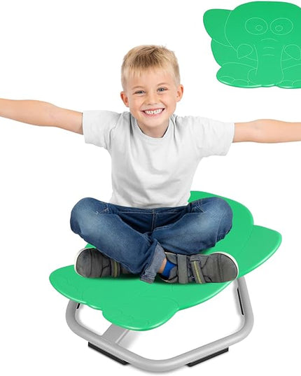 Elephant Kids Swivel Chair, Seat and Spinning Chair, Body Coordination Training Chair, Green Non Slip Sensory Toys 360° Spinning Chair for Autistic Kids Aged 3+, Improving Toddler's Physical Fitness - LeafyLoom