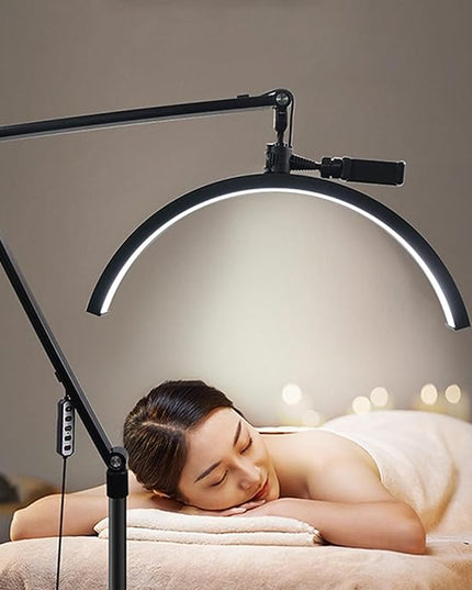 Lash Light Eyelash LED Floor Light, Tattoo Light, Pmu Lamp, Facialist Moon Lamp, Lighting for Beauty Filming and Content Creation Half Moon Light - LeafyLoom