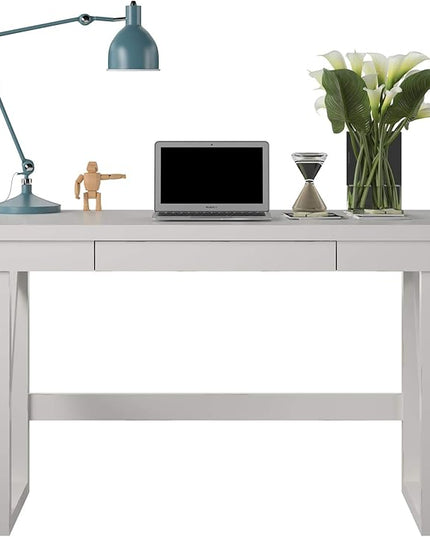 Ameriwood Home Crestwood, White Computer Desk, - LeafyLoom
