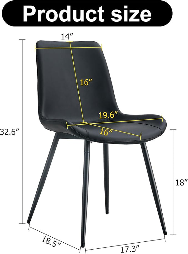 NicBex Haerin-SD-00316-LWJ Dining Chairs, 19.6"x18.5"x32.6", Black - LeafyLoom