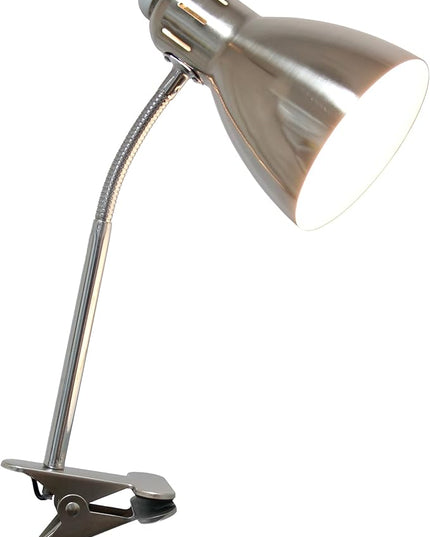 Simple Designs LD2016-BSN Adjustable Flexible Gooseneck Clip Light Desk Lamp, Brushed Nickel - LeafyLoom