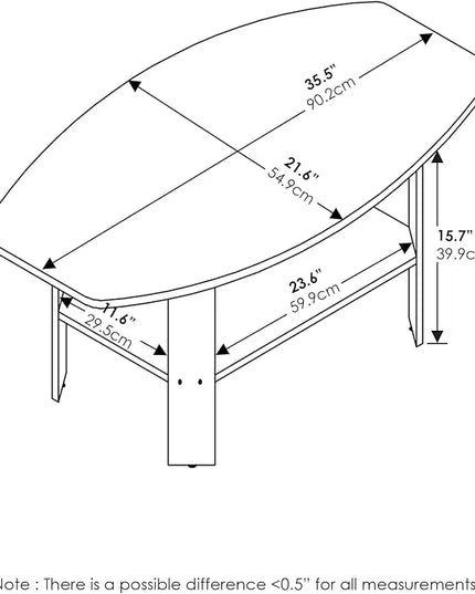 Furinno Simple Design, Coffee Table, White - LeafyLoom
