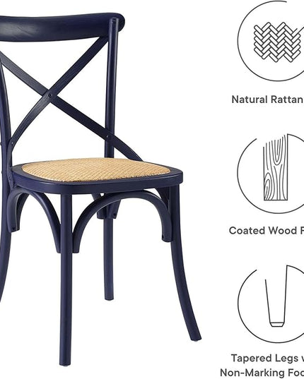 Modway Gear Side, Dining Chair, Midnight Blue - LeafyLoom