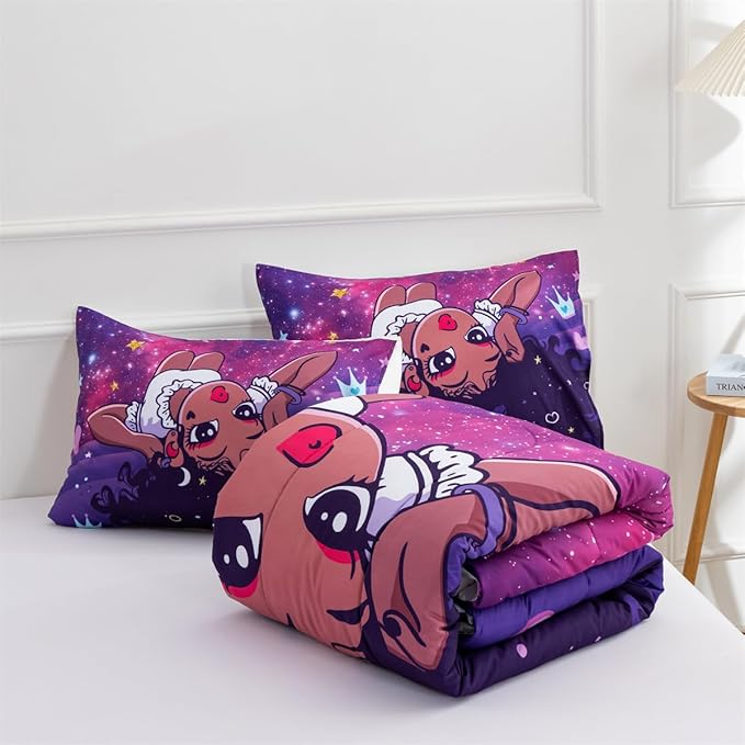NTBED African American Black Girl Comforter Set Galaxy Afro Girl Microfiber Bedding Sets Full Size - LeafyLoom