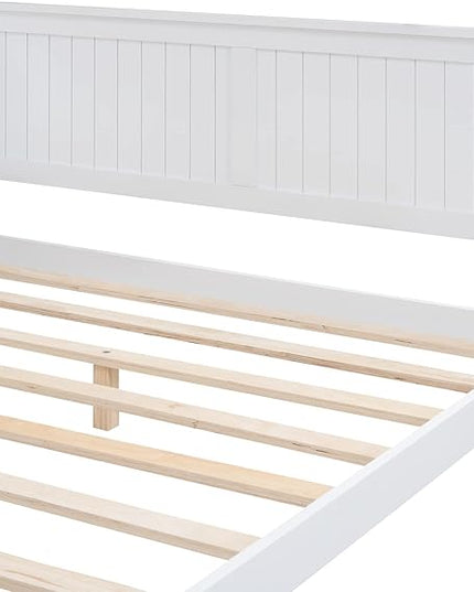 Bellemave Full Size Wood Daybed, Wood DayBed Sofa Bed Frame for Living Room & Bedroom,Solid Wood Daybed Full Size Sofa Bed Frame with Wood Slat Support,No Box Spring Needed,White - LeafyLoom