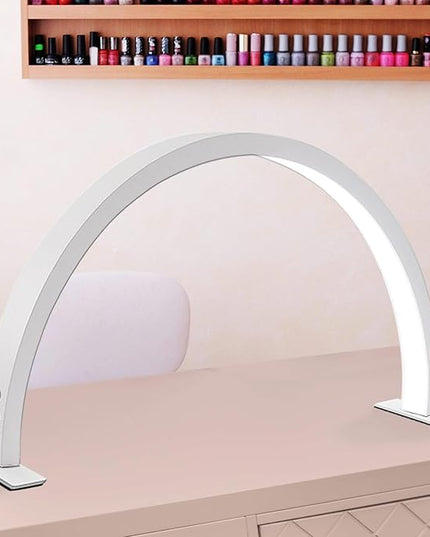 Half Moon Lamp for Naiil Desk 3000-6000k 50w LED Lash Lamp for Lash Extension Led Light for Nails tech, Stepless Dimming 3 Color Led Light for Nails Tech - LeafyLoom