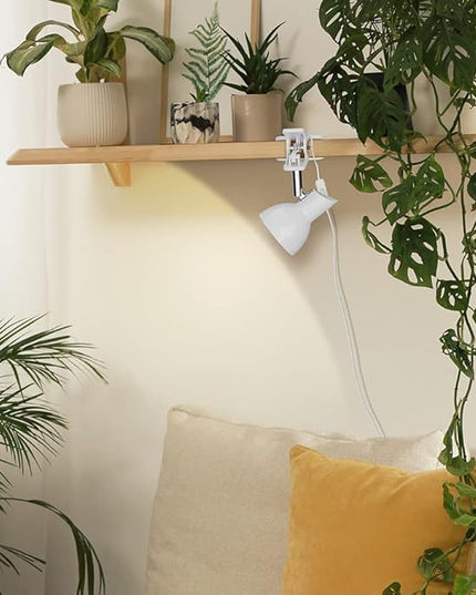 LED Clip on Light Book Reading 5W Super Bright 330° Rotation Clip on Lamp for Bed/Desk Lamp with Clamp White - LeafyLoom