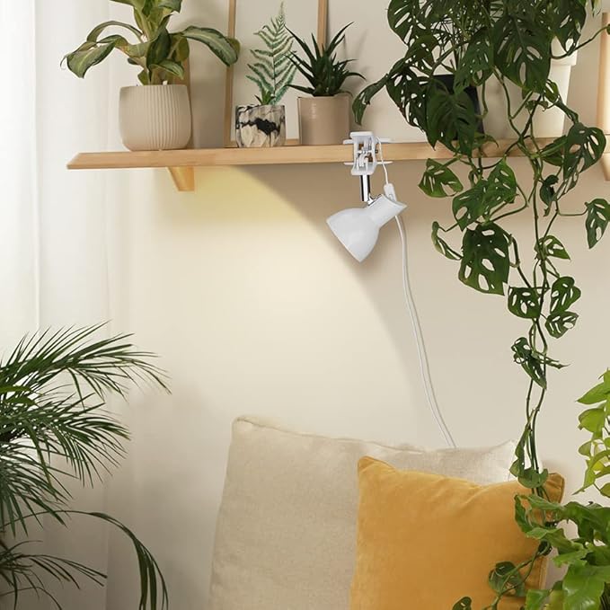 LED Clip on Light Book Reading 5W Super Bright 330° Rotation Clip on Lamp for Bed/Desk Lamp with Clamp White - LeafyLoom