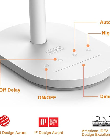 LED Desk Lamp, Eye-Caring Desk Lamps for Home Office,1000Lum Super Bright Dimmable Brightness Desk Light with Night Light & Auto Timer, Table lamp for Reading Studying Working Lamps Dorm Gift - LeafyLoom